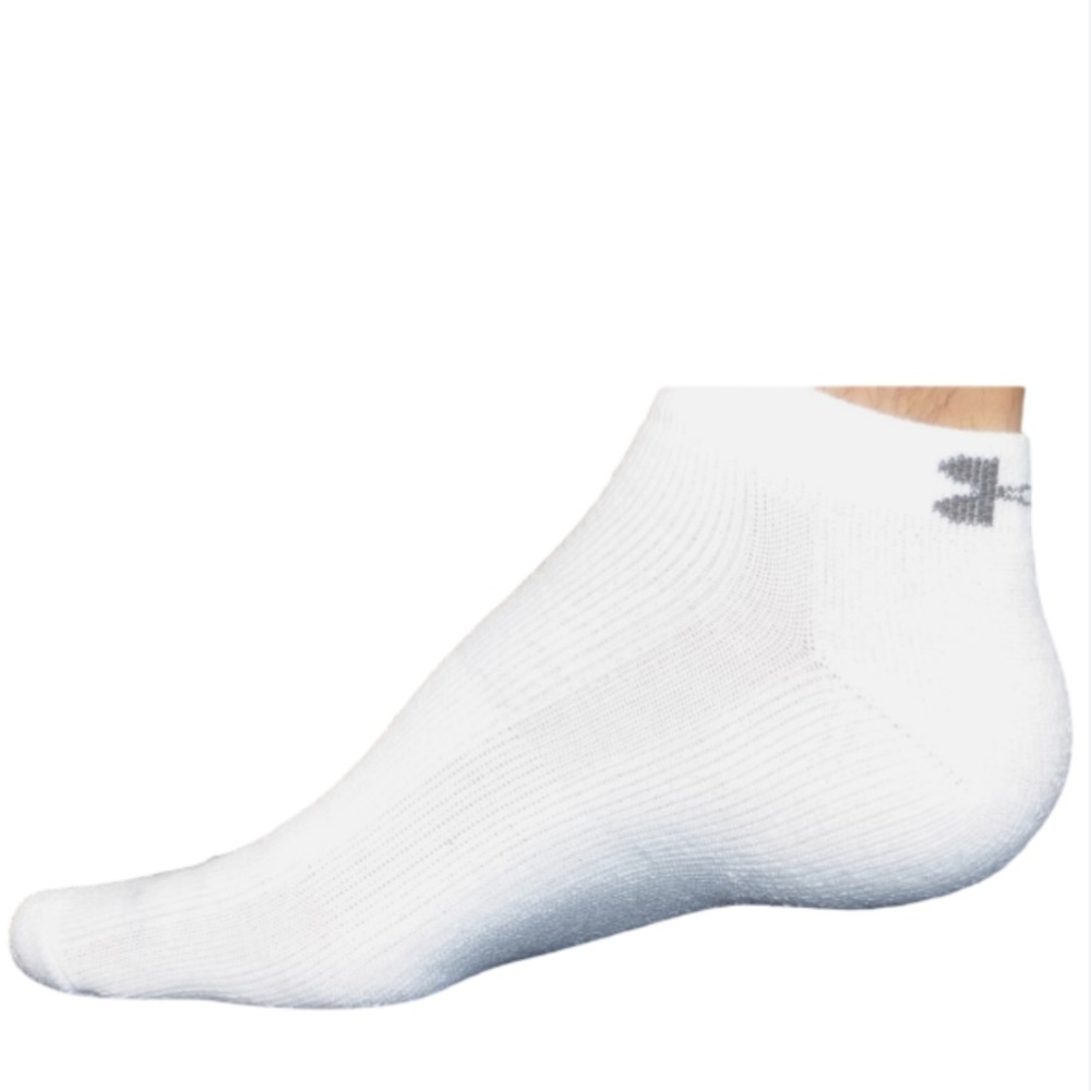 New Under Armour Men's White Low Cut Ankle Socks 1ct